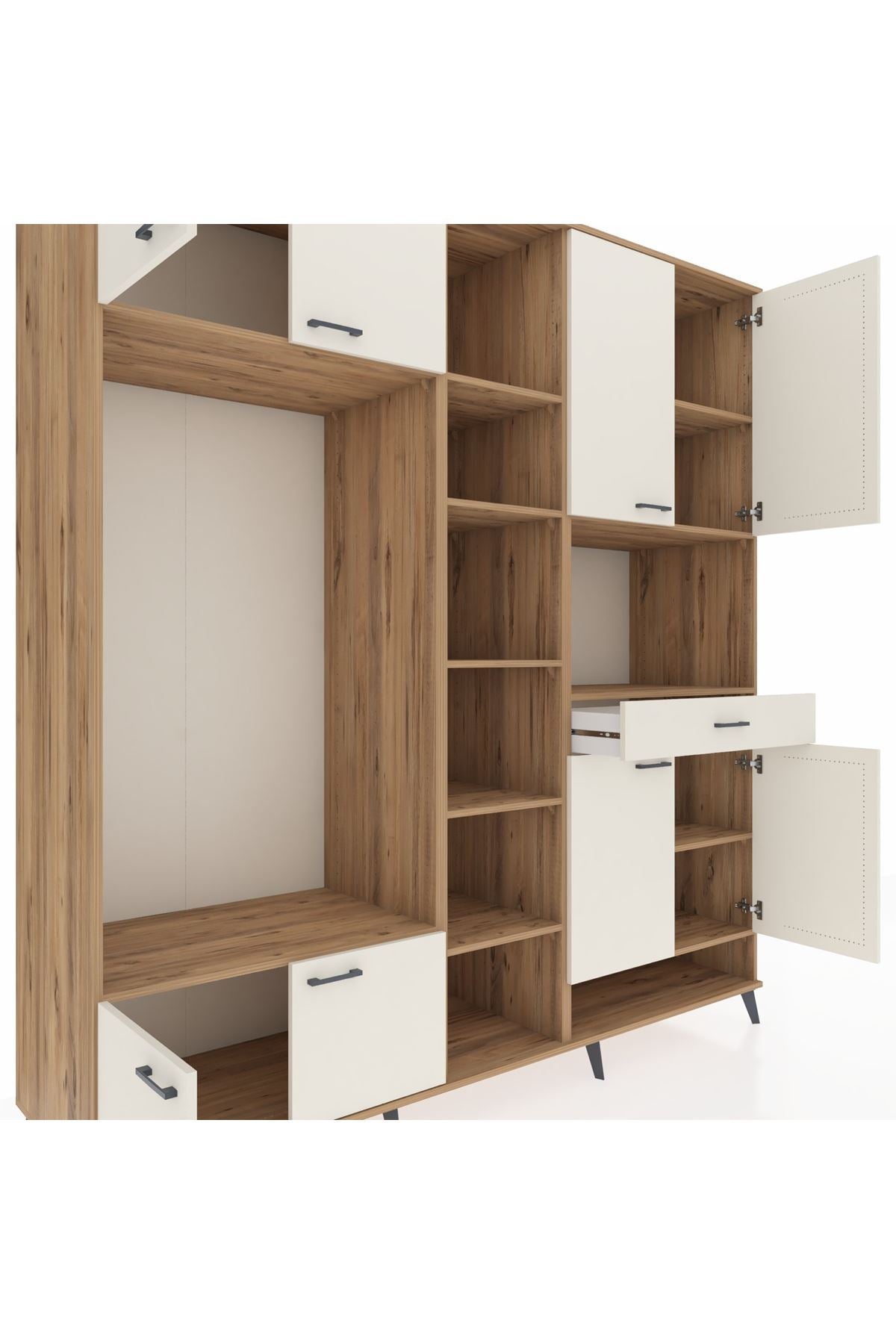 Kronos Dolap 12 Raflı Tek Çekmeceli 8 Kapaklı 220x59x243 - S784M070V22C