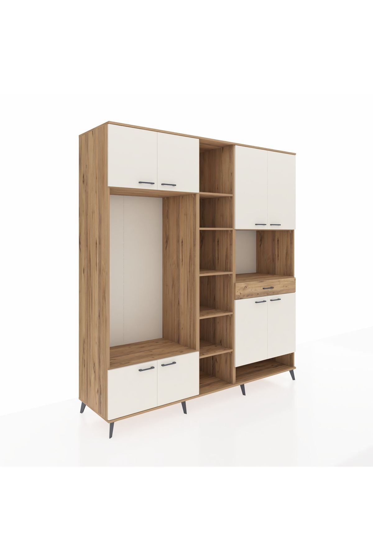 Kronos Dolap 12 Raflı Tek Çekmeceli 8 Kapaklı 220x59x243 - S784M070V24C