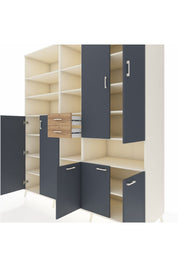 Kronos Dolap 17 Raflı 2 Çekmeceli 7 Kapaklı 220x59x243 - S784M071V09C