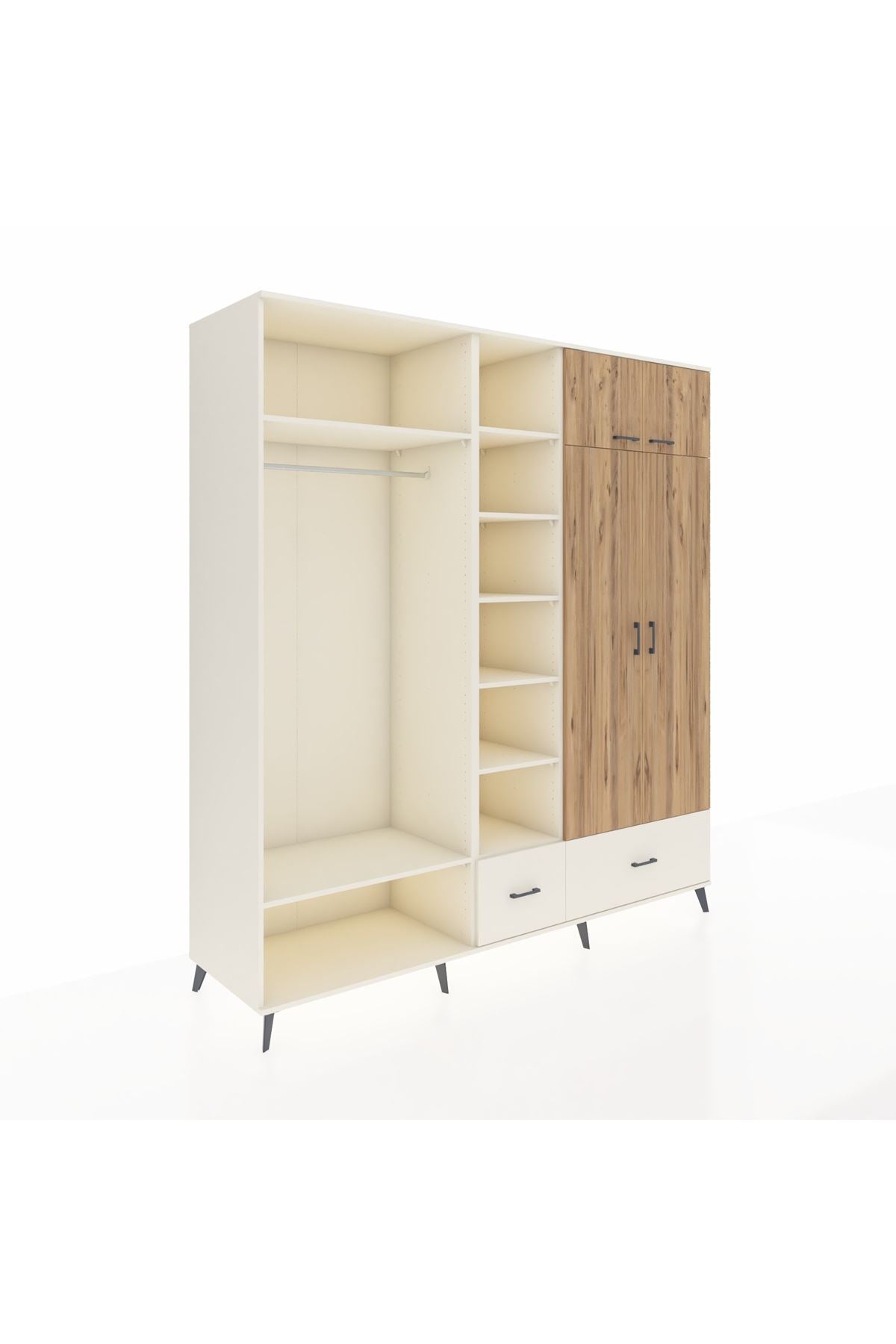 Kronos Dolap 12 Raflı 2 Çekmeceli 2 Askılı 220x59x243 - S784M072V01C