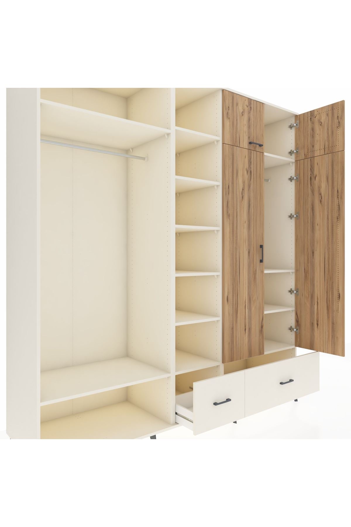 Kronos Dolap 12 Raflı 2 Çekmeceli 2 Askılı 220x59x243 - S784M072V01C