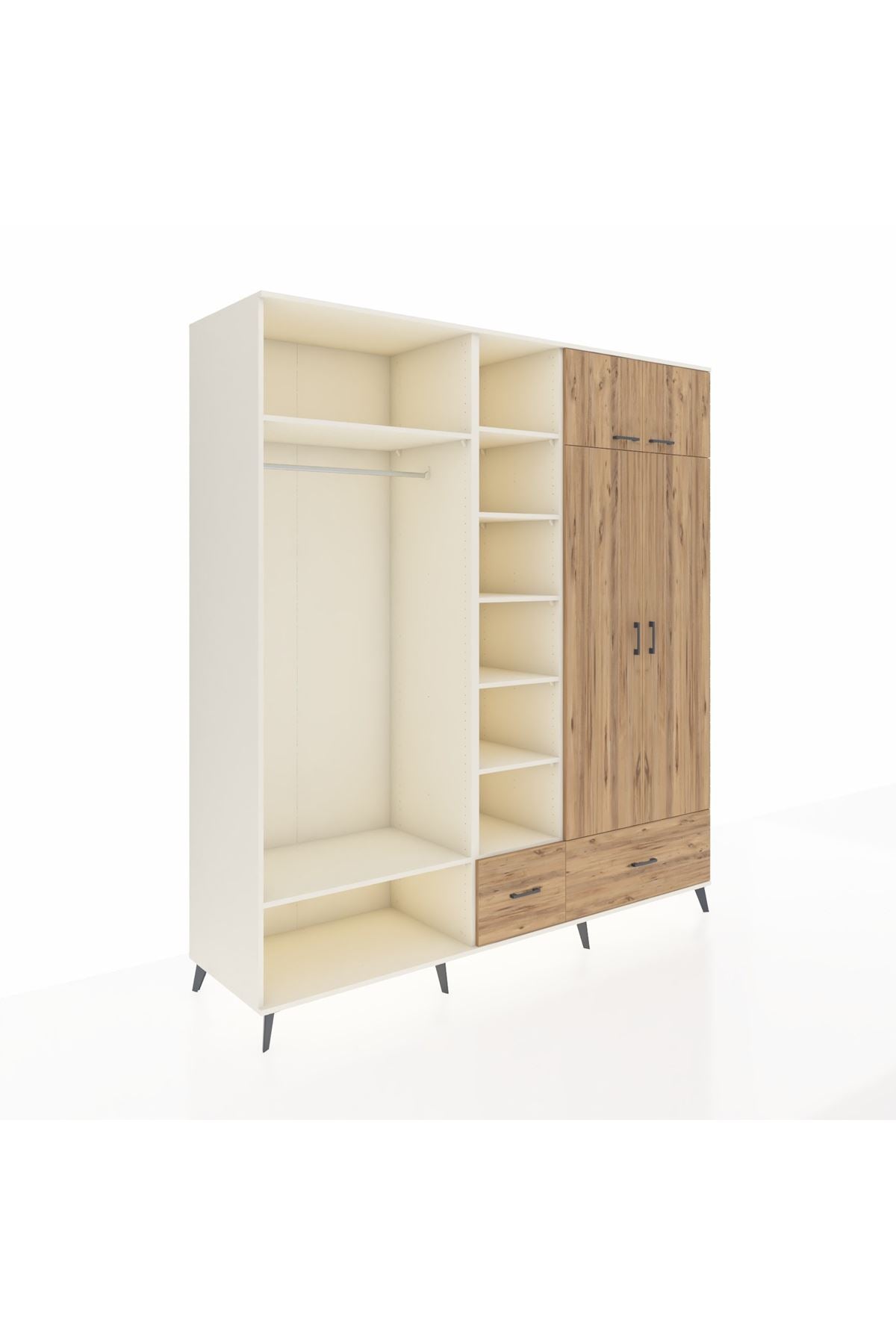 Kronos Dolap 12 Raflı 2 Çekmeceli 2 Askılı 220x59x243 - S784M072V03C