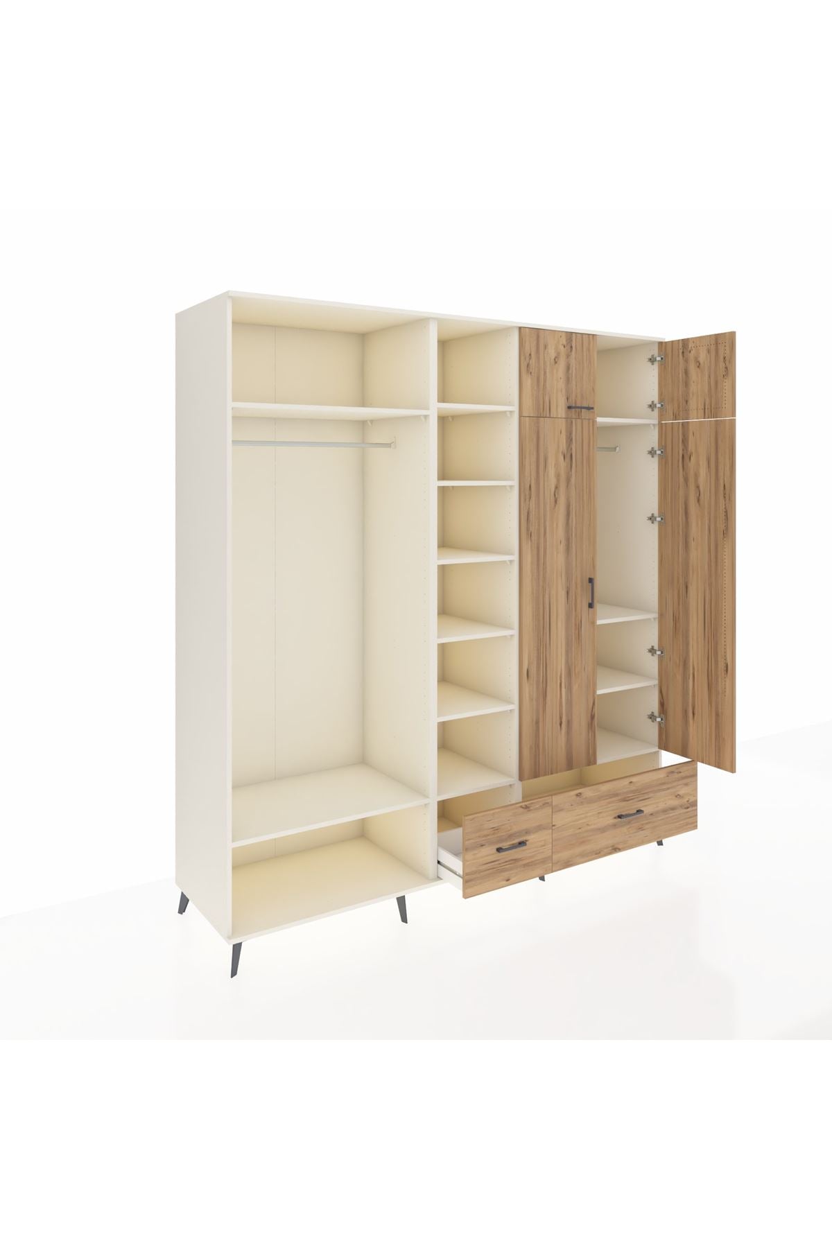 Kronos Dolap 12 Raflı 2 Çekmeceli 2 Askılı 220x59x243 - S784M072V03C