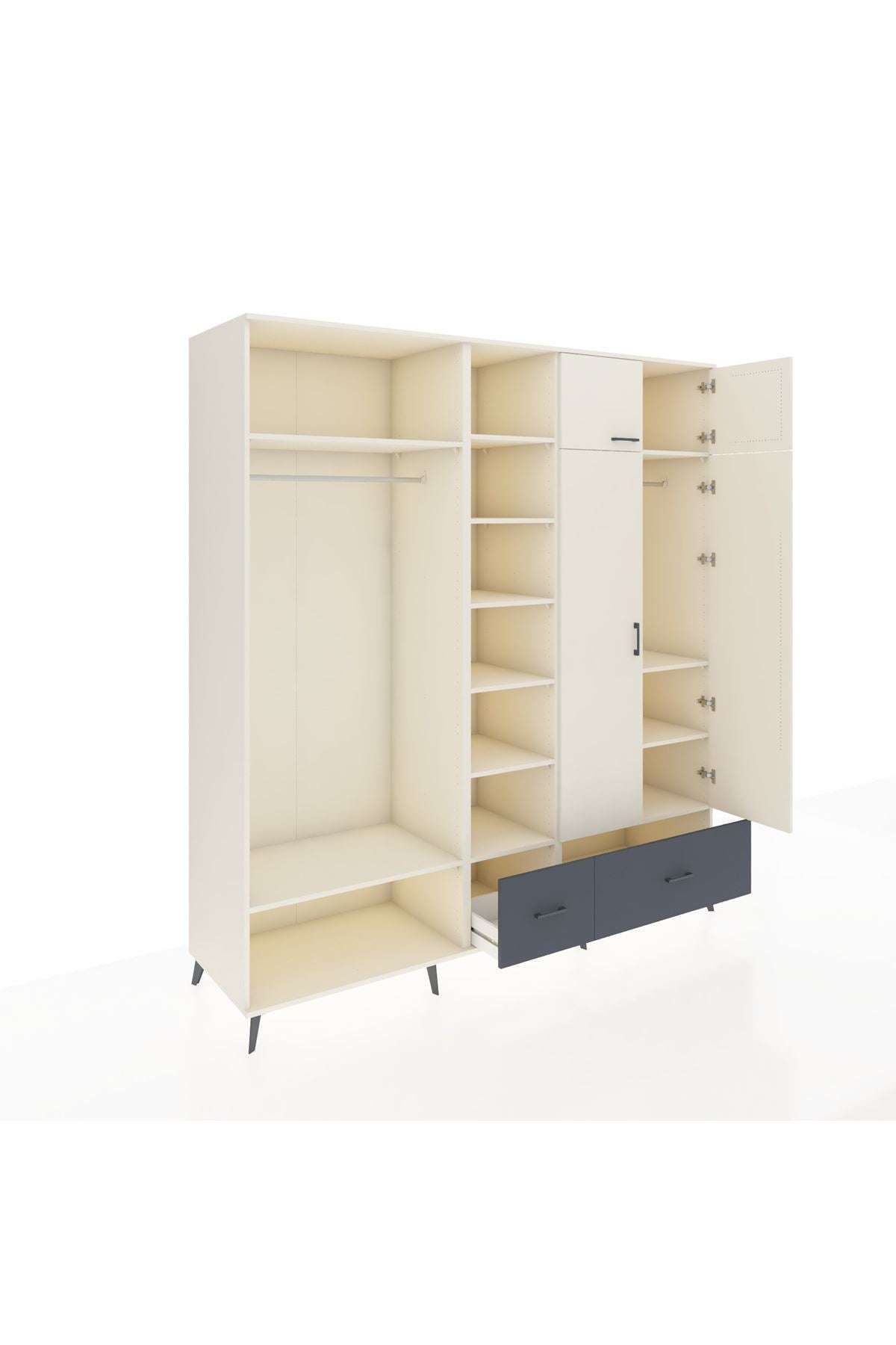 Kronos Dolap 12 Raflı 2 Çekmeceli 2 Askılı 220x59x243 - S784M072V05C