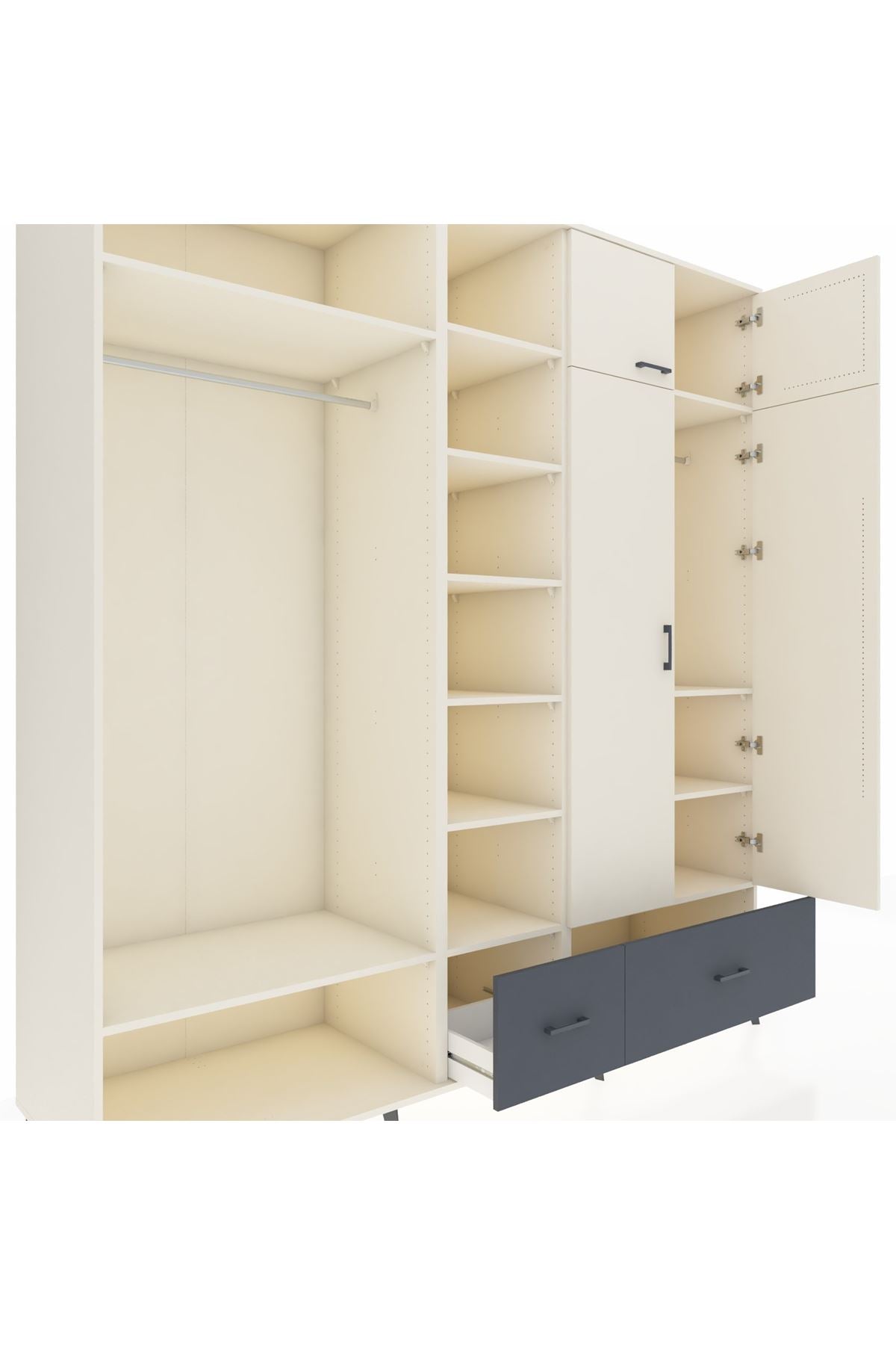 Kronos Dolap 12 Raflı 2 Çekmeceli 2 Askılı 220x59x243 - S784M072V05C