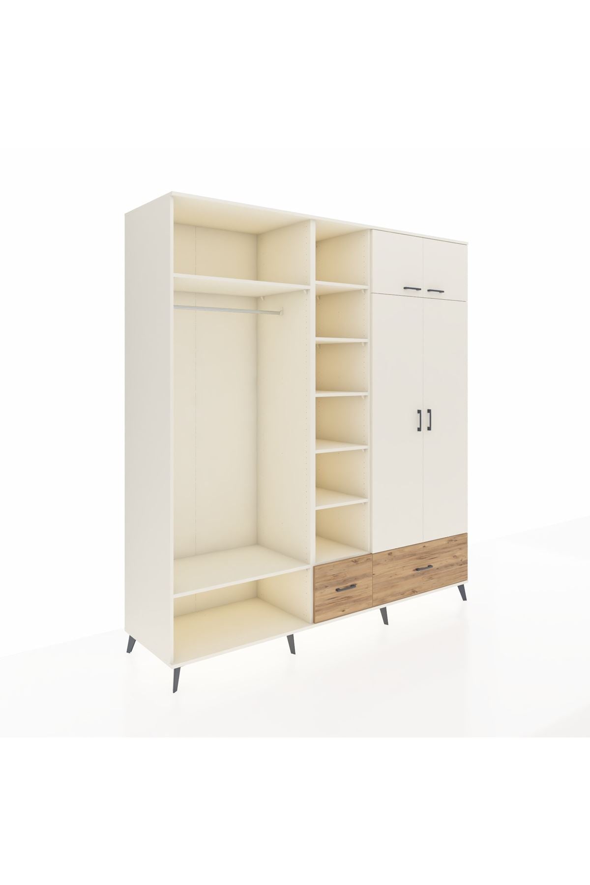 Kronos Dolap 12 Raflı 2 Çekmeceli 2 Askılı 220x59x243 - S784M072V06C