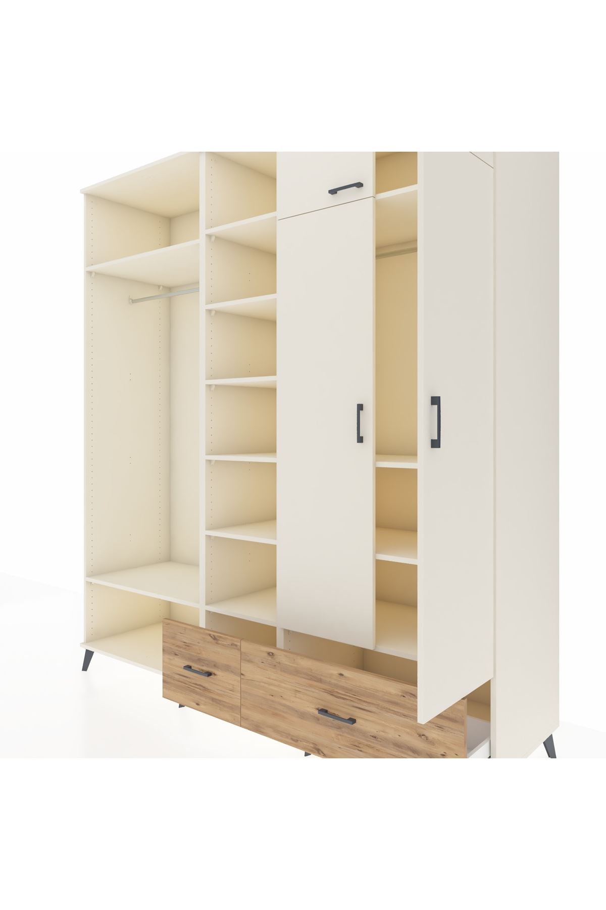 Kronos Dolap 12 Raflı 2 Çekmeceli 2 Askılı 220x59x243 - S784M072V06C