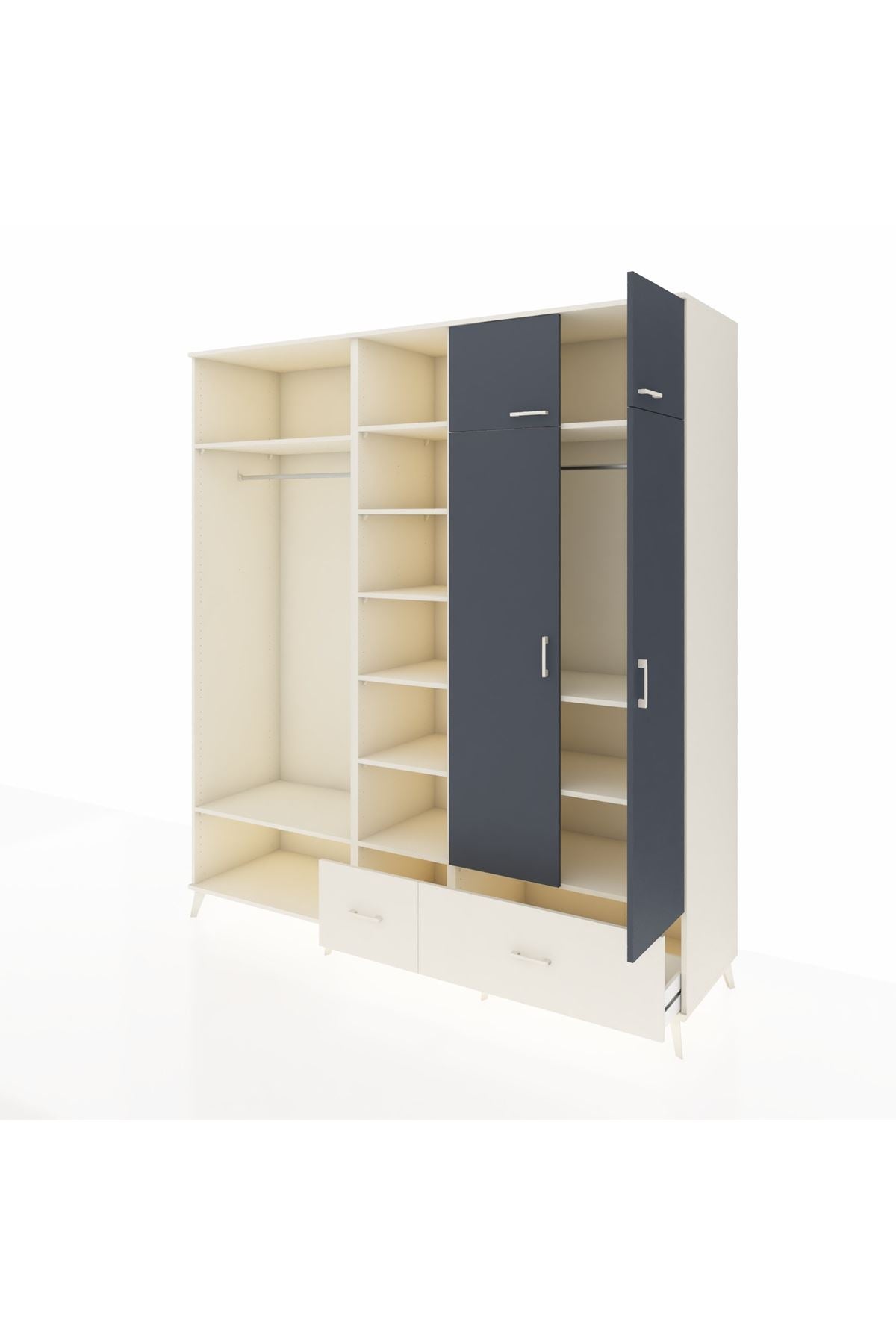 Kronos Dolap 12 Raflı 2 Çekmeceli 2 Askılı 220x59x243 - S784M072V07C