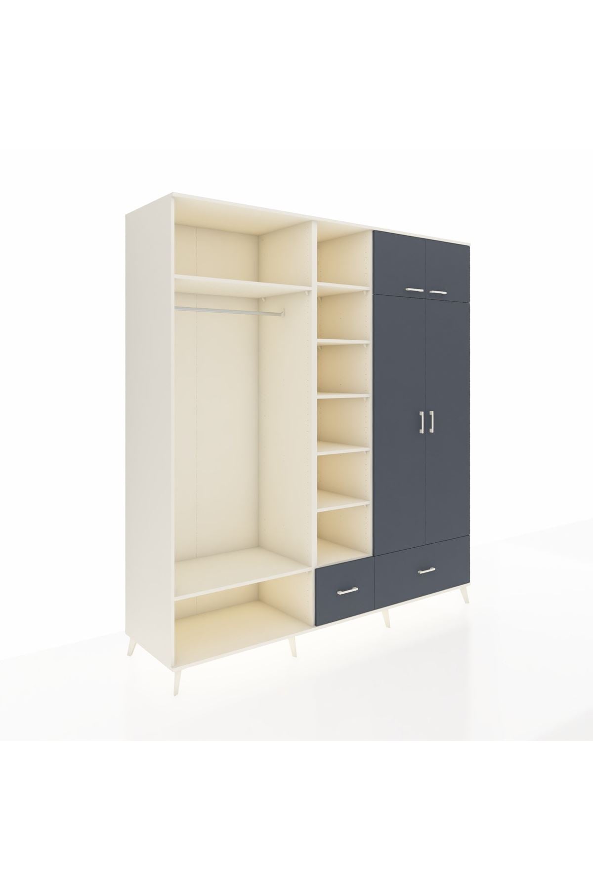 Kronos Dolap 12 Raflı 2 Çekmeceli 2 Askılı 220x59x243 - S784M072V08C