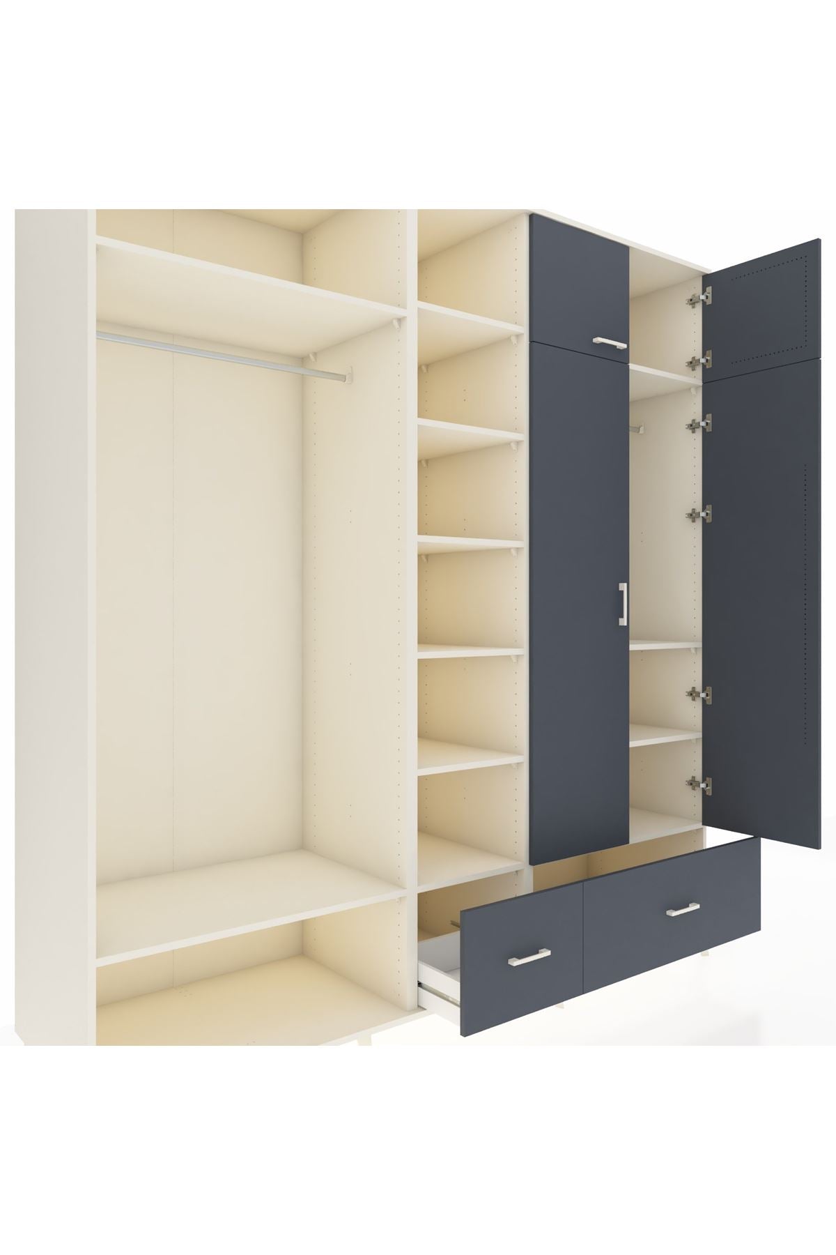 Kronos Dolap 12 Raflı 2 Çekmeceli 2 Askılı 220x59x243 - S784M072V08C