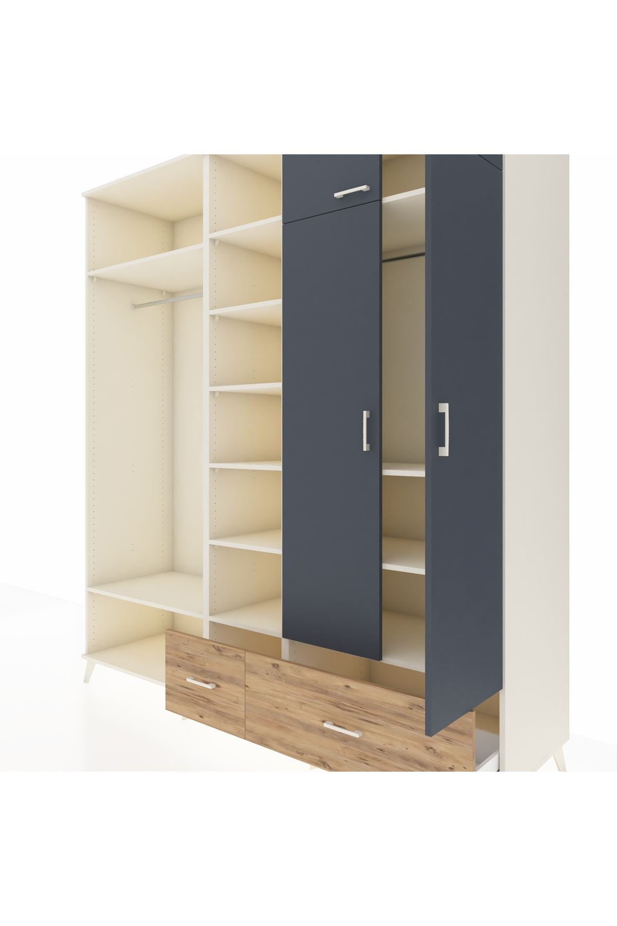 Kronos Dolap 12 Raflı 2 Çekmeceli 2 Askılı 220x59x243 - S784M072V09C