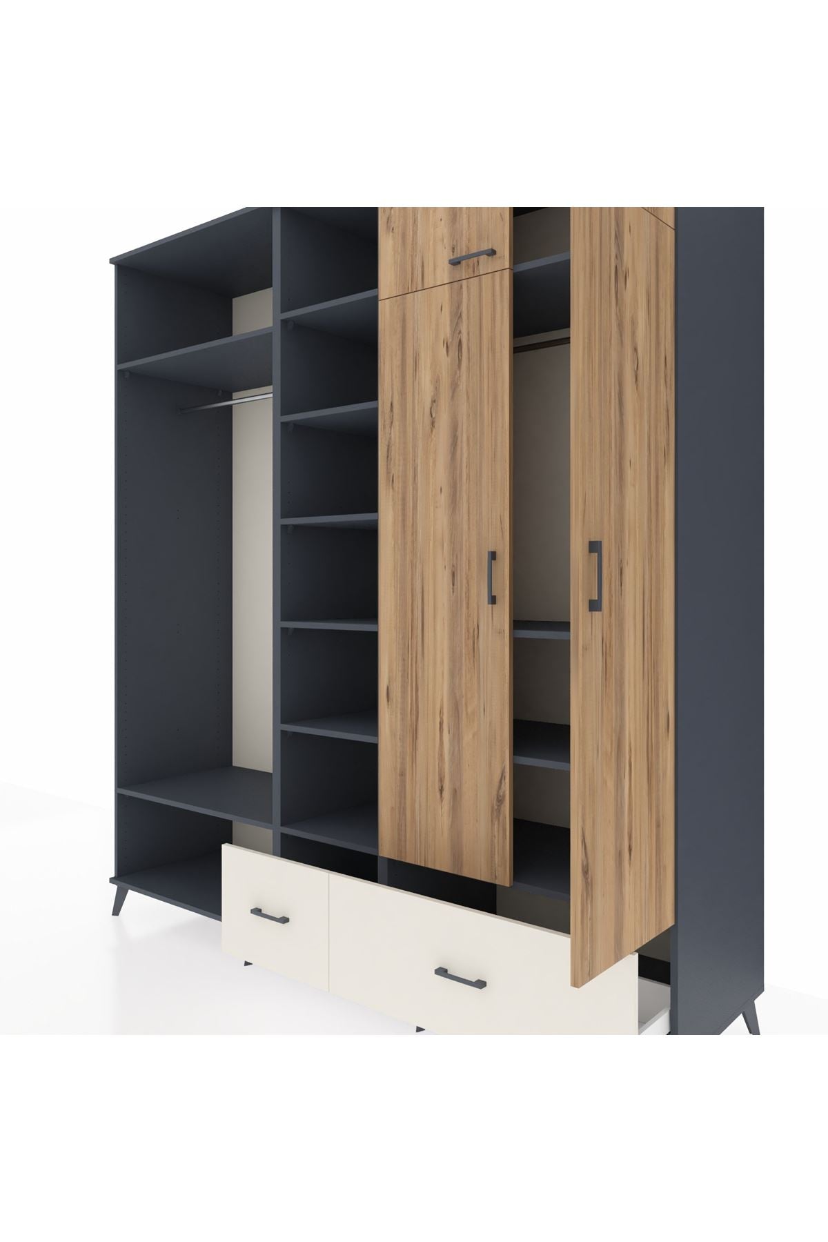 Kronos Dolap 12 Raflı 2 Çekmeceli 2 Askılı 220x59x243 - S784M072V10C