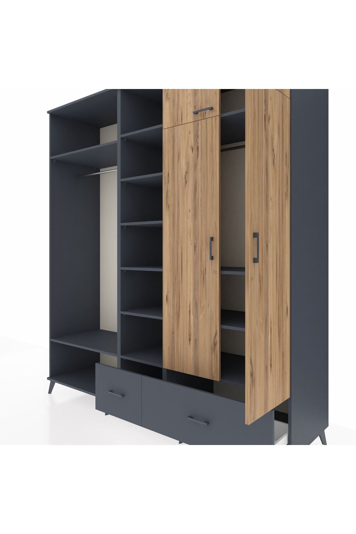 Kronos Dolap 12 Raflı 2 Çekmeceli 2 Askılı 220x59x243 - S784M072V11C