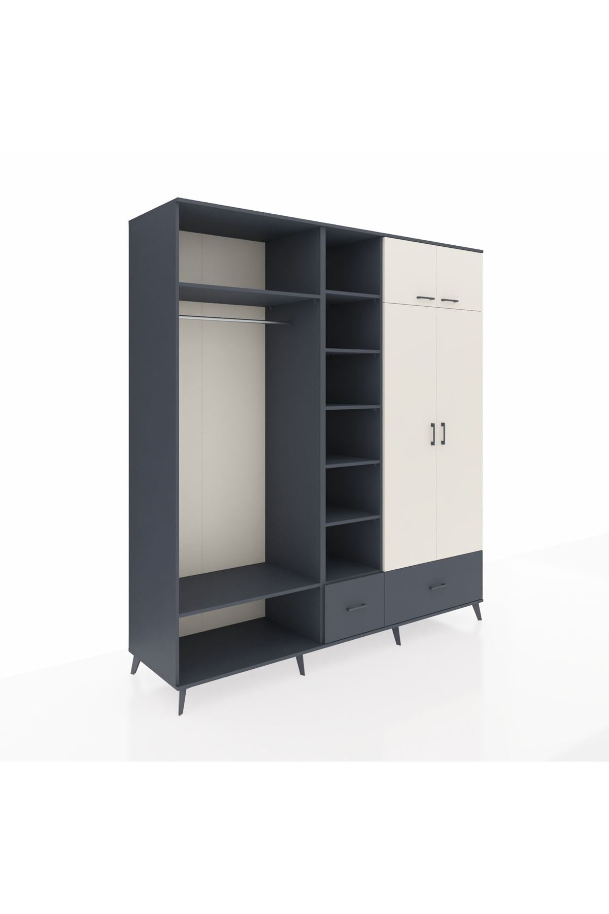 Kronos Dolap 12 Raflı 2 Çekmeceli 2 Askılı 220x59x243 - S784M072V14C