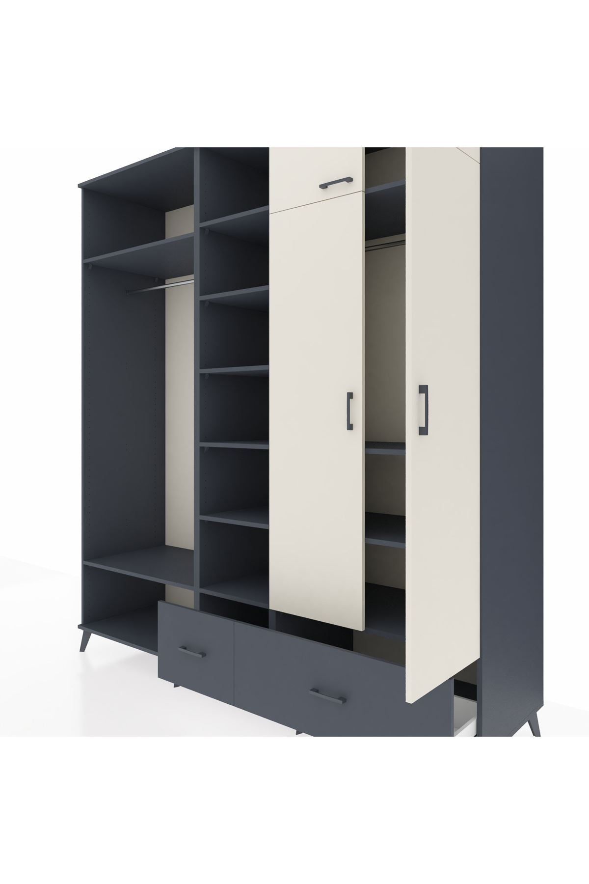 Kronos Dolap 12 Raflı 2 Çekmeceli 2 Askılı 220x59x243 - S784M072V14C
