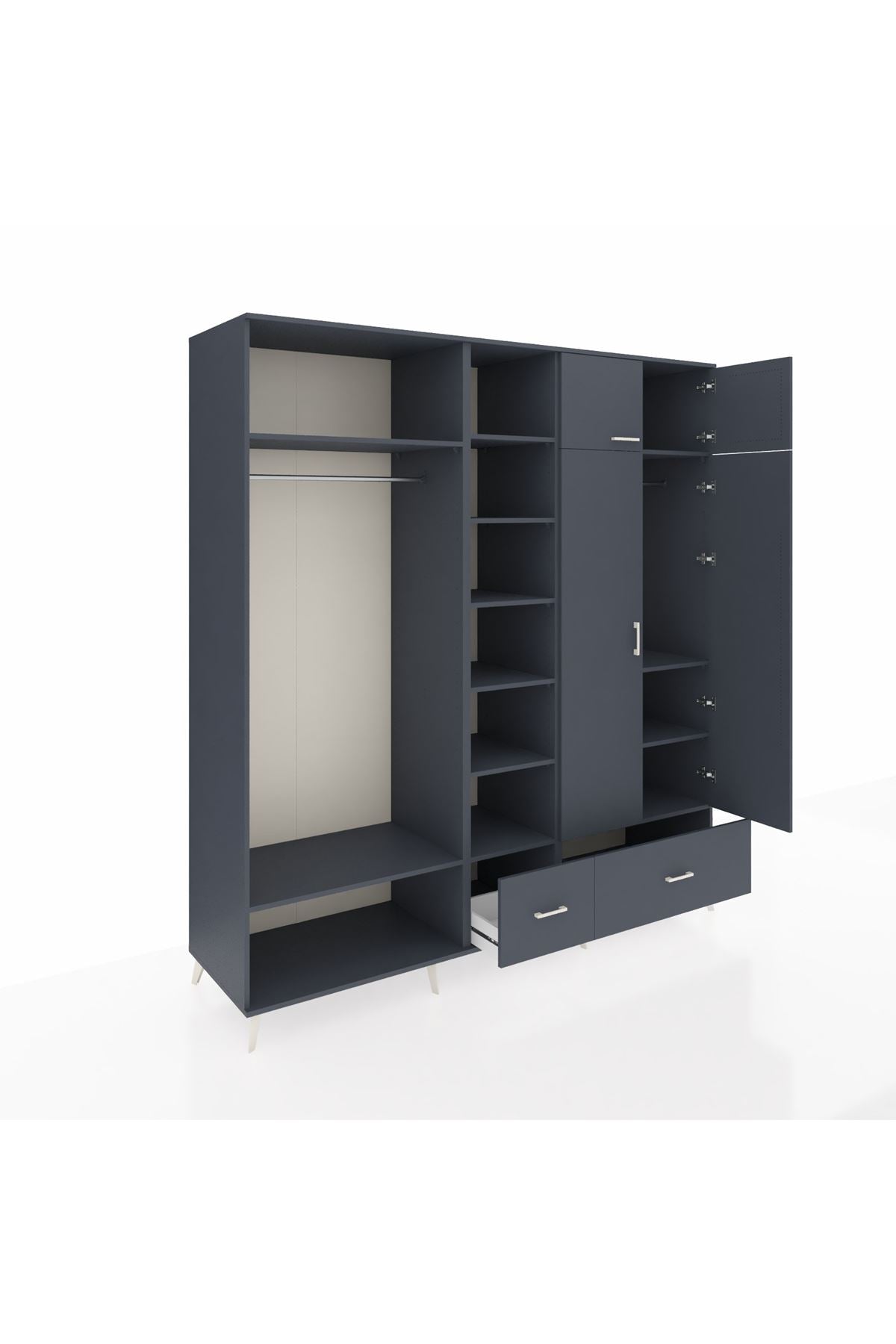 Kronos Dolap 12 Raflı 2 Çekmeceli 2 Askılı 220x59x243 - S784M072V17C