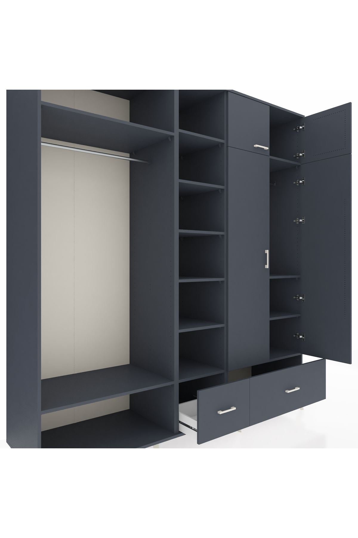 Kronos Dolap 12 Raflı 2 Çekmeceli 2 Askılı 220x59x243 - S784M072V17C
