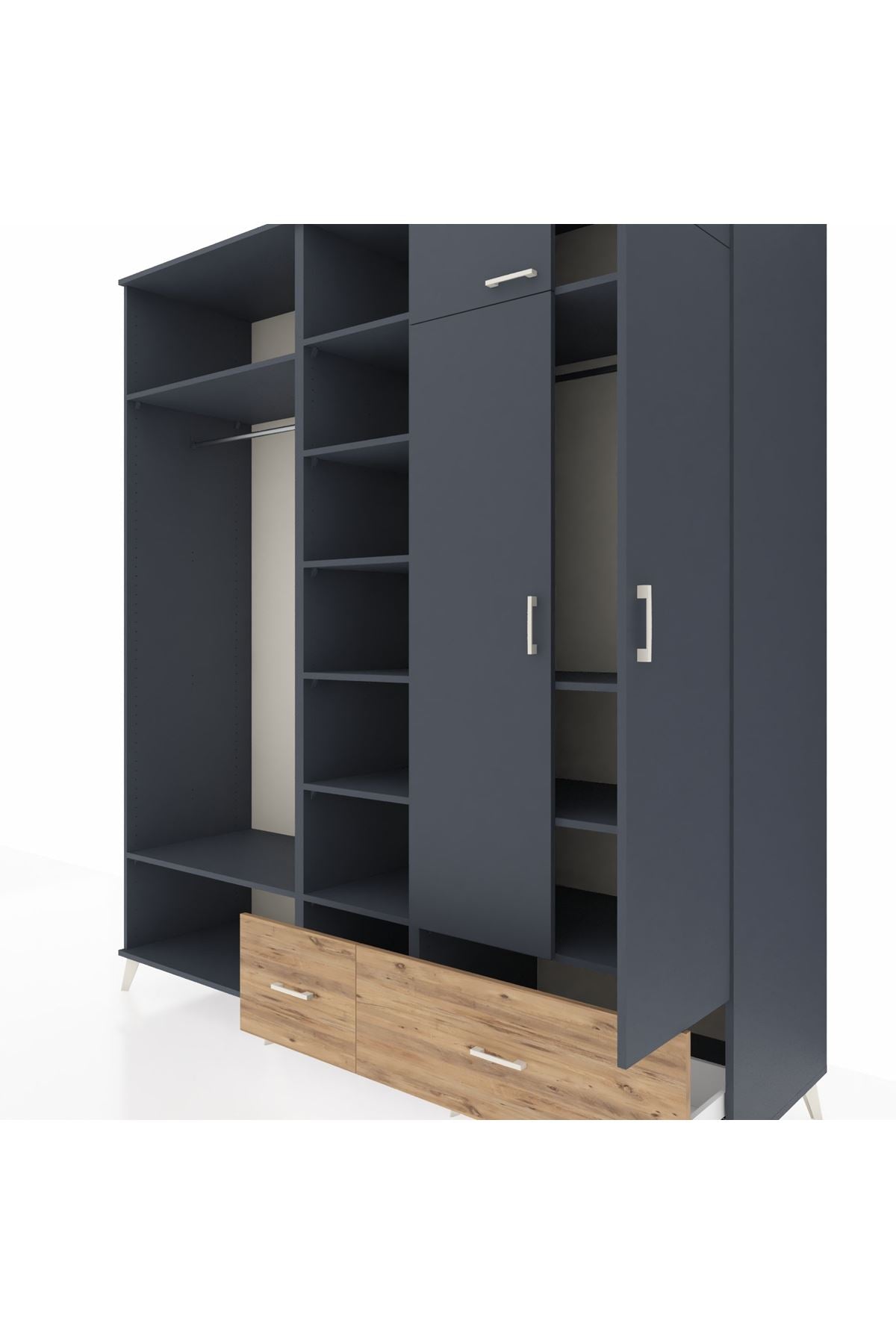Kronos Dolap 12 Raflı 2 Çekmeceli 2 Askılı 220x59x243 - S784M072V18C