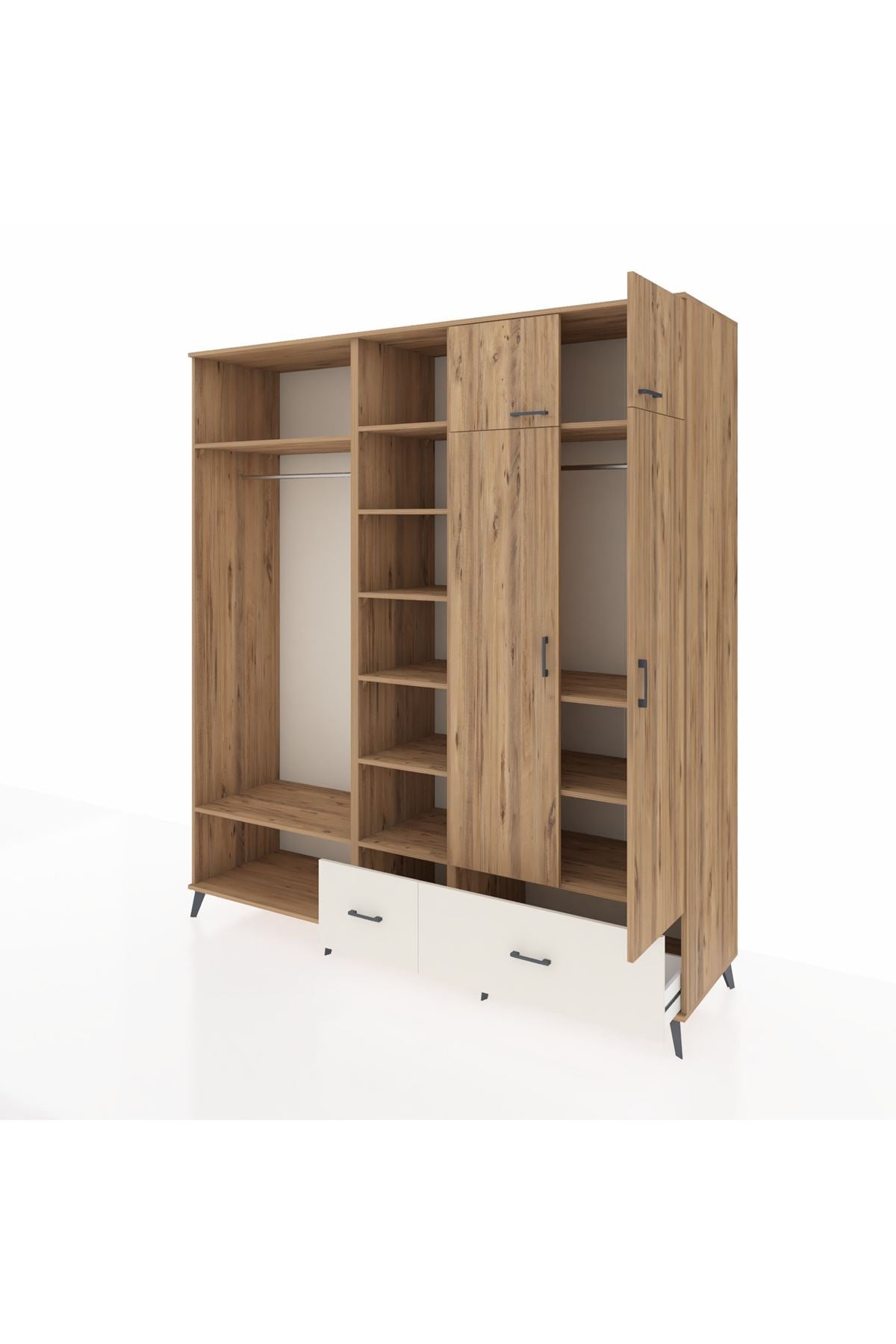 Kronos Dolap 12 Raflı 2 Çekmeceli 2 Askılı 220x59x243 - S784M072V19C