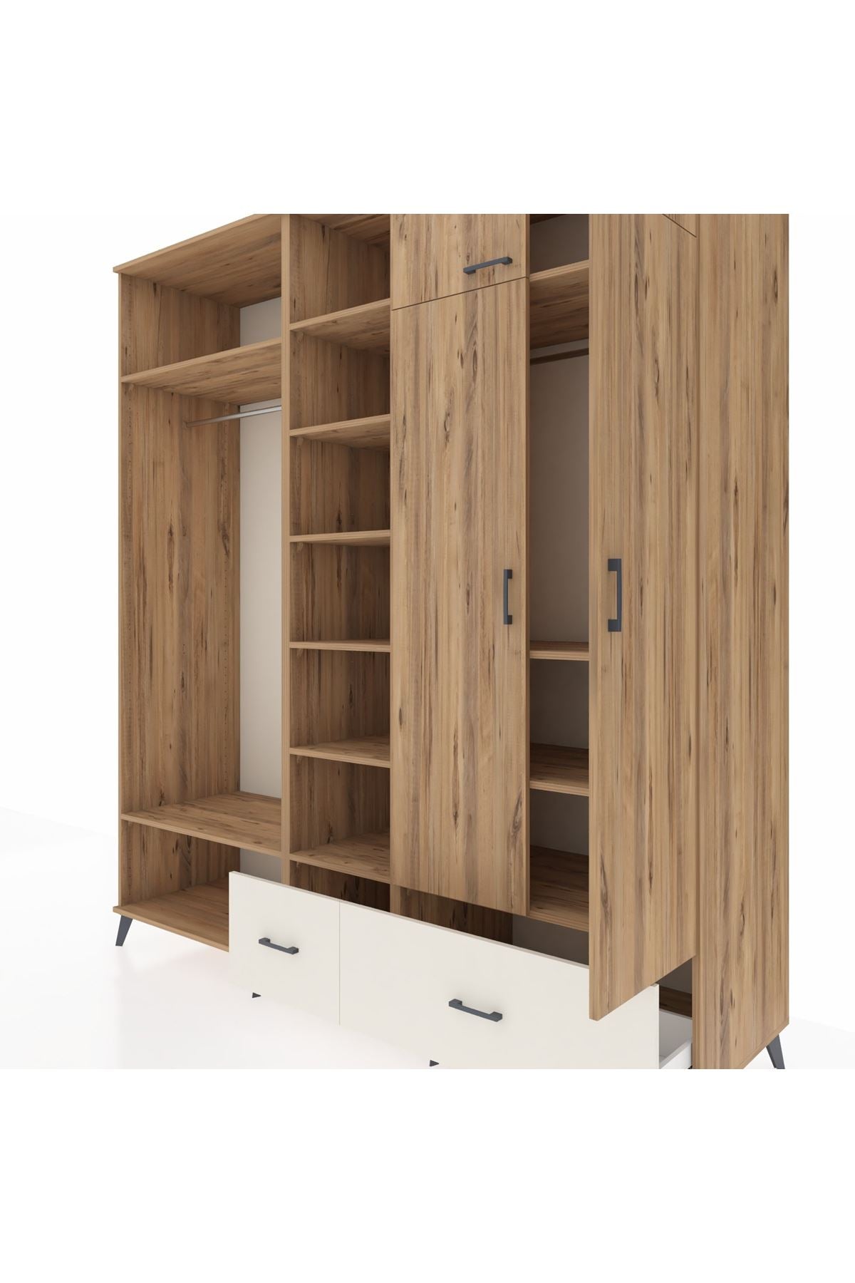 Kronos Dolap 12 Raflı 2 Çekmeceli 2 Askılı 220x59x243 - S784M072V19C
