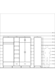 Kronos Dolap 12 Raflı 2 Çekmeceli 2 Askılı 220x59x243 - S784M072V19C