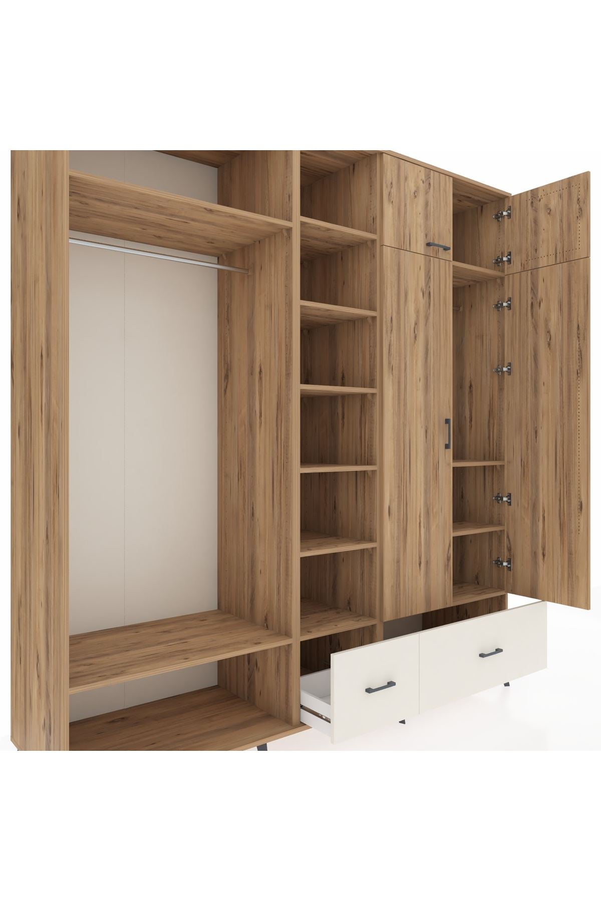 Kronos Dolap 12 Raflı 2 Çekmeceli 2 Askılı 220x59x243 - S784M072V19C