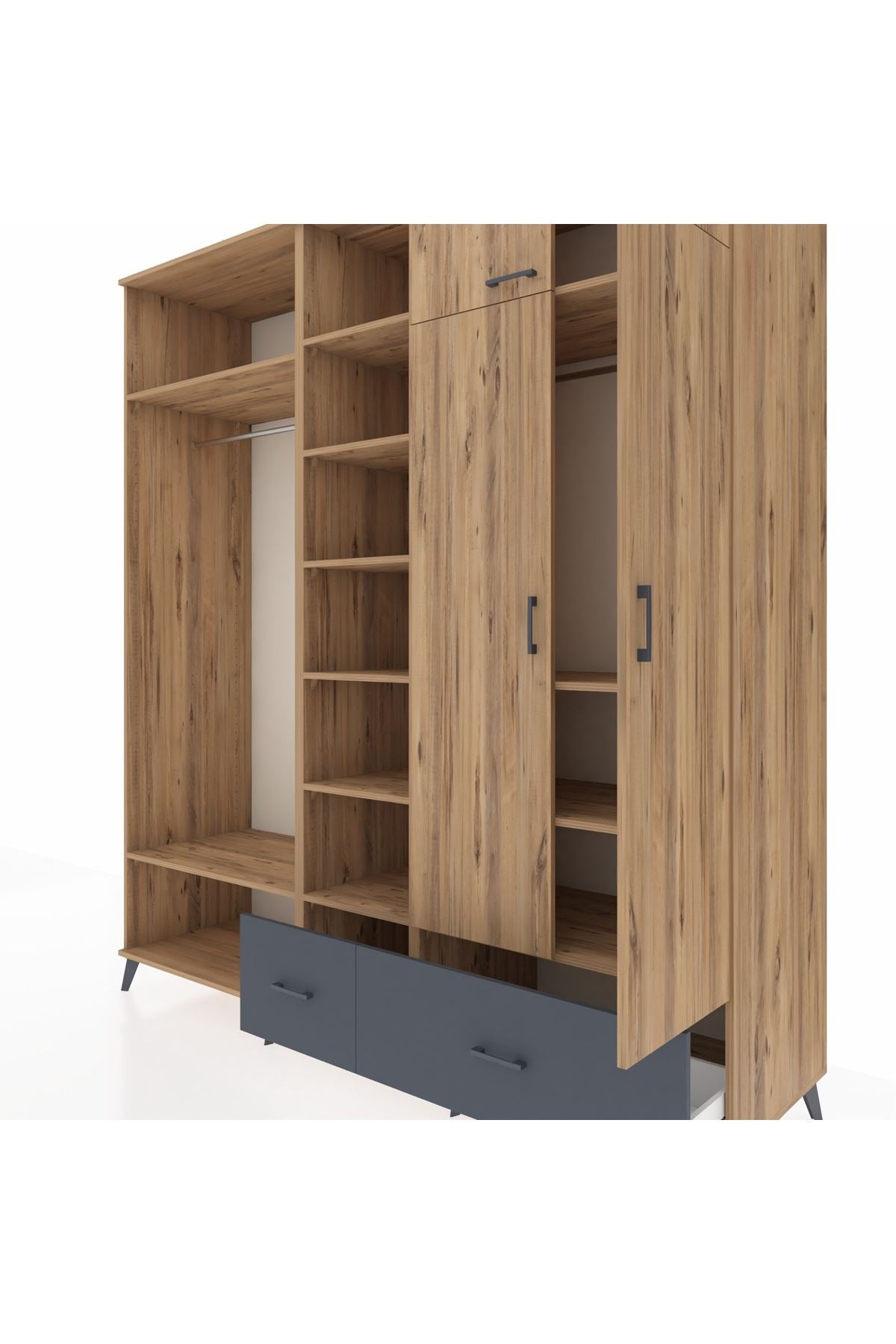 Kronos Dolap 12 Raflı 2 Çekmeceli 2 Askılı 220x59x243 - S784M072V20C