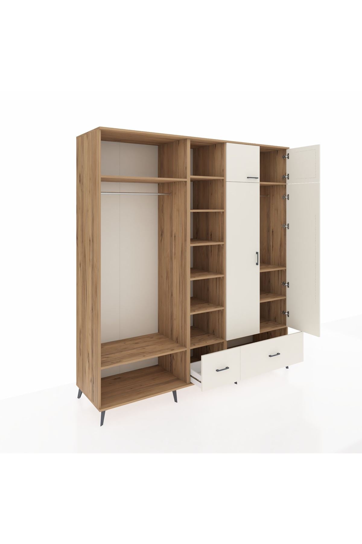 Kronos Dolap 12 Raflı 2 Çekmeceli 2 Askılı 220x59x243 - S784M072V22C