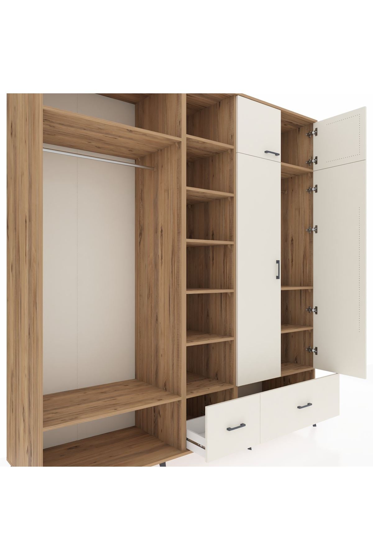 Kronos Dolap 12 Raflı 2 Çekmeceli 2 Askılı 220x59x243 - S784M072V22C