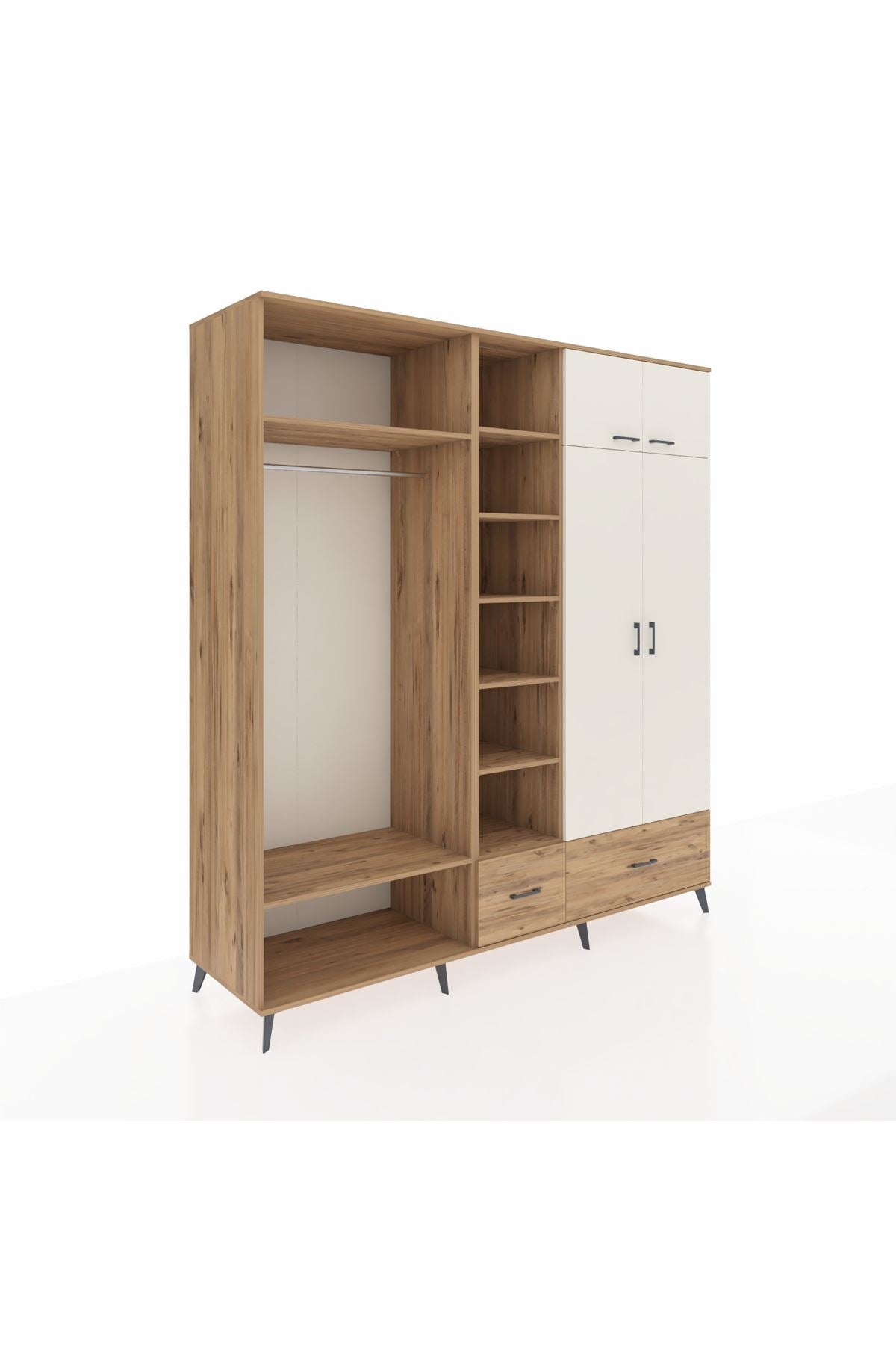 Kronos Dolap 12 Raflı 2 Çekmeceli 2 Askılı 220x59x243 - S784M072V24C
