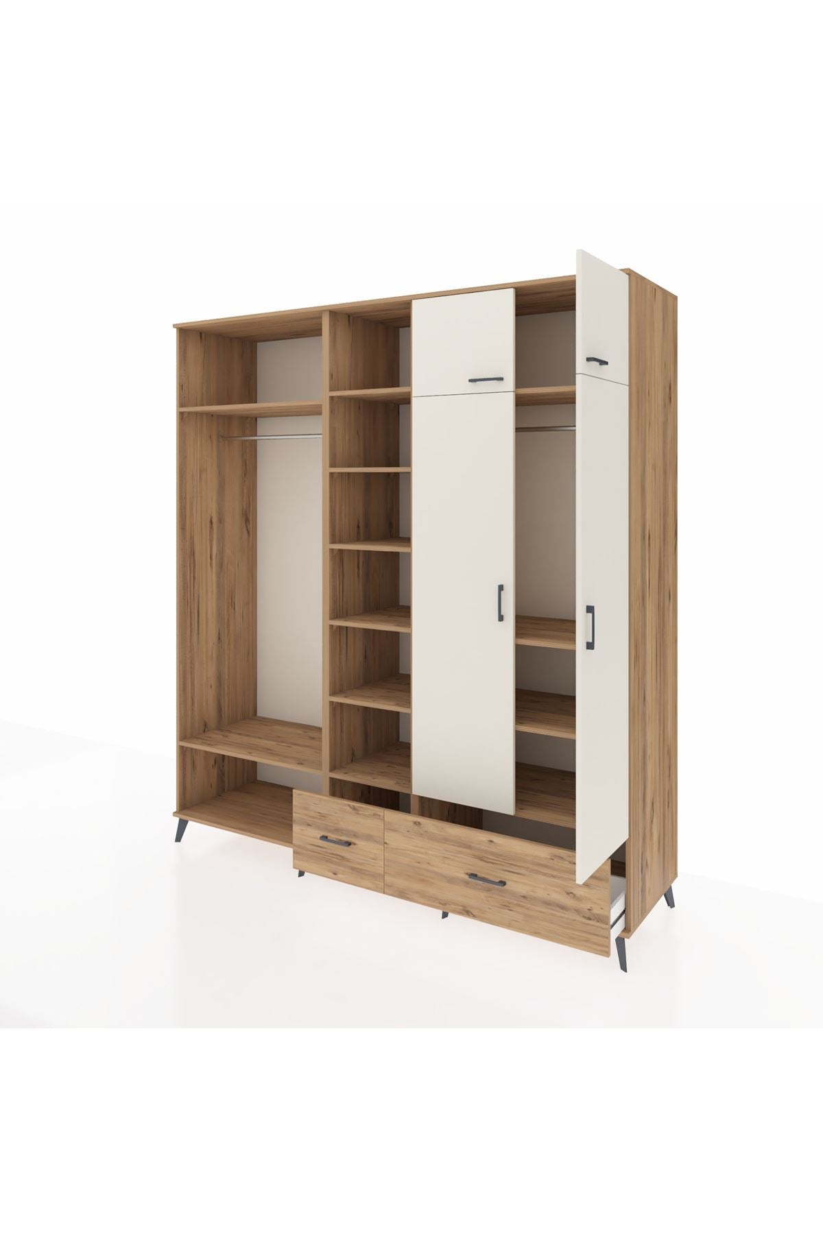 Kronos Dolap 12 Raflı 2 Çekmeceli 2 Askılı 220x59x243 - S784M072V24C