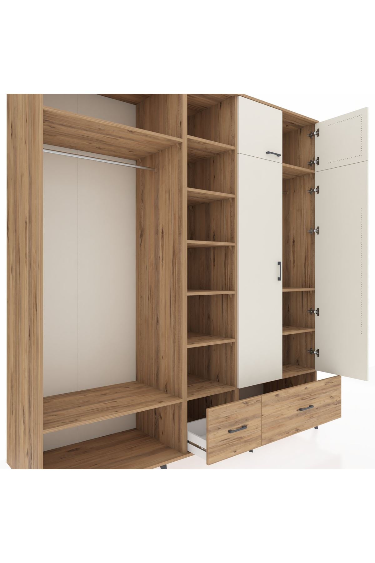 Kronos Dolap 12 Raflı 2 Çekmeceli 2 Askılı 220x59x243 - S784M072V24C