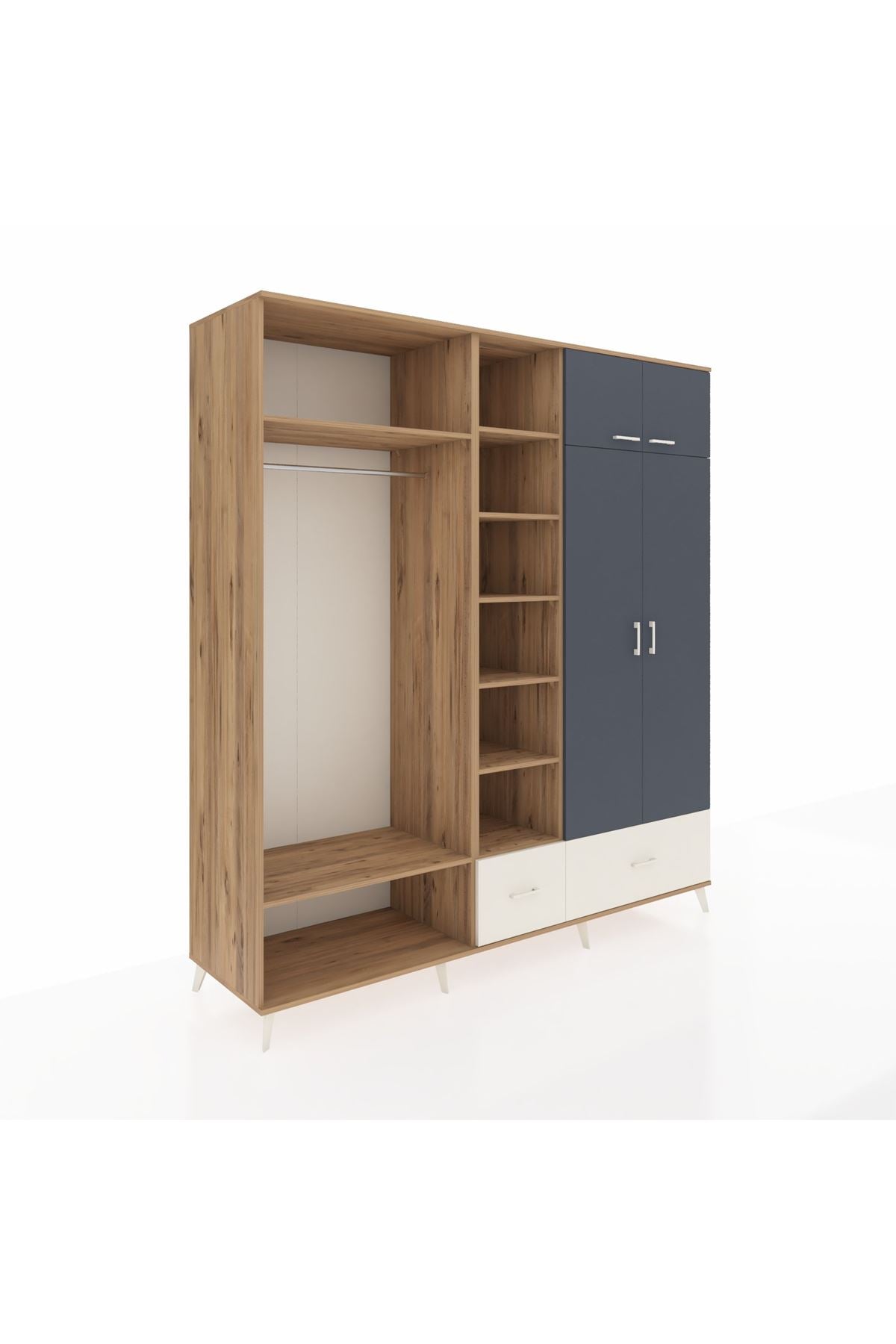 Kronos Dolap 12 Raflı 2 Çekmeceli 2 Askılı 220x59x243 - S784M072V25C