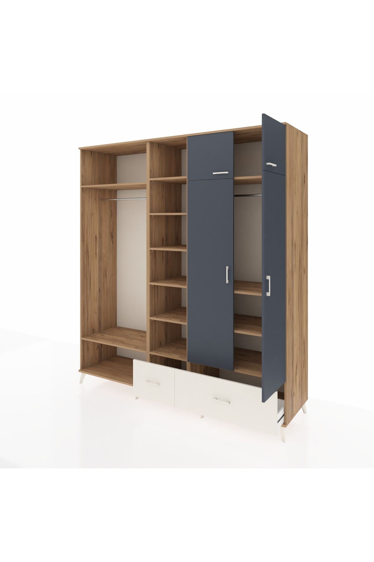 Kronos Dolap 12 Raflı 2 Çekmeceli 2 Askılı 220x59x243 - S784M072V25C