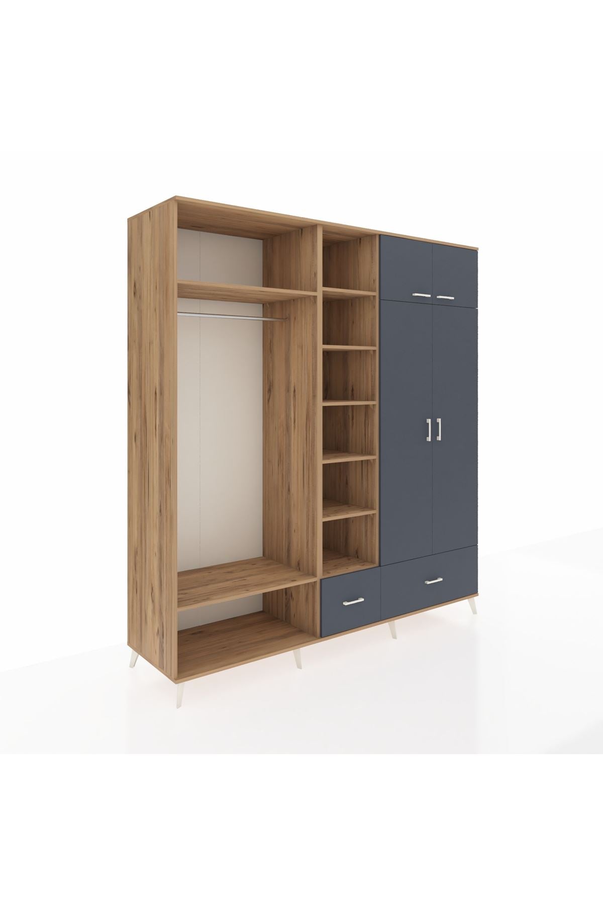 Kronos Dolap 12 Raflı 2 Çekmeceli 2 Askılı 220x59x243 - S784M072V26C