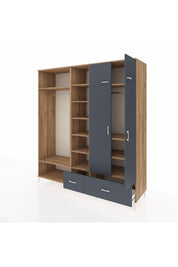 Kronos Dolap 12 Raflı 2 Çekmeceli 2 Askılı 220x59x243 - S784M072V26C