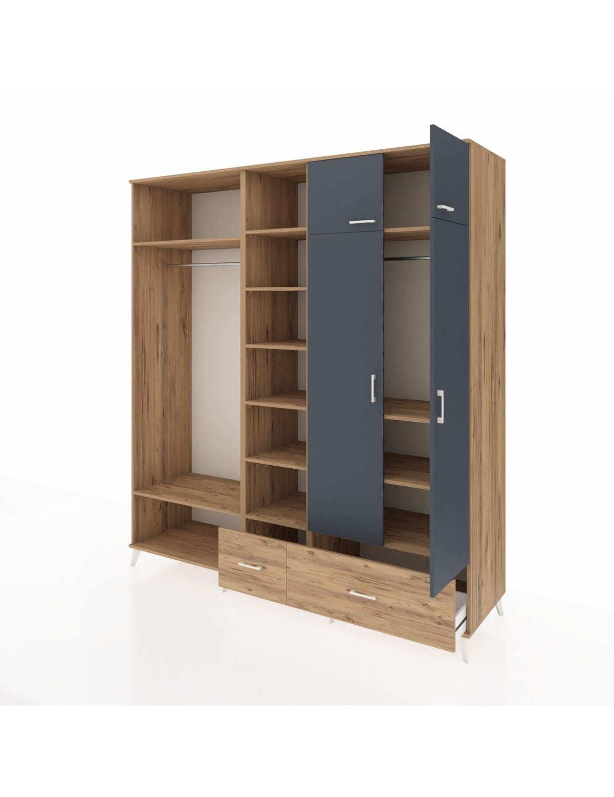 Kronos Dolap 12 Raflı 2 Çekmeceli 2 Askılı 220x59x243 - S784M072V27C