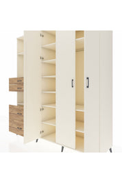 Kronos Dolap 12 Raflı 4 Çekmeceli Tek Askılı 220x59x243 - S784M073V06C