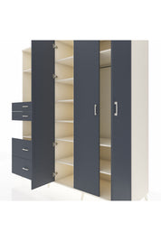 Kronos Dolap 12 Raflı 4 Çekmeceli Tek Askılı 220x59x243 - S784M073V08C