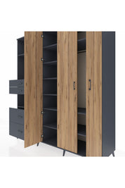 Kronos Dolap 12 Raflı 4 Çekmeceli Tek Askılı 220x59x243 - S784M073V11C