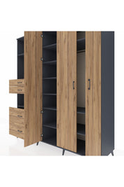 Kronos Dolap 12 Raflı 4 Çekmeceli Tek Askılı 220x59x243 - S784M073V12C