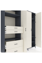 Kronos Dolap 12 Raflı 4 Çekmeceli Tek Askılı 220x59x243 - S784M073V13C