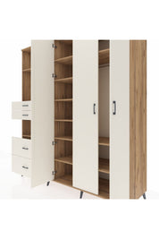 Kronos Dolap 12 Raflı 4 Çekmeceli Tek Askılı 220x59x243 - S784M073V22C