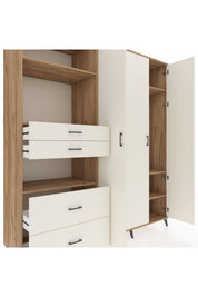 Kronos Dolap 12 Raflı 4 Çekmeceli Tek Askılı 220x59x243 - S784M073V22C