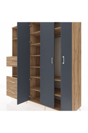 Kronos Dolap 12 Raflı 4 Çekmeceli Tek Askılı 220x59x243 - S784M073V27C