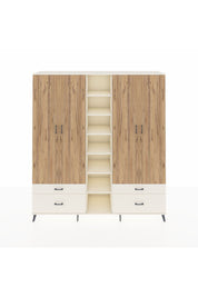 Hyperion Dolap 12 Raflı 4 Çekmeceli 2 Askılı 220x44x243 - S553M001V01B