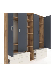 Hyperion Dolap 12 Raflı 4 Çekmeceli 2 Askılı 220x44x243 - S553M001V25B