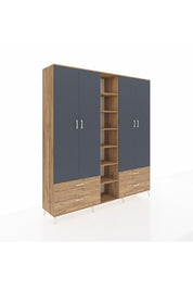 Hyperion Dolap 12 Raflı 4 Çekmeceli 2 Askılı 220x44x243 - S553M001V27B