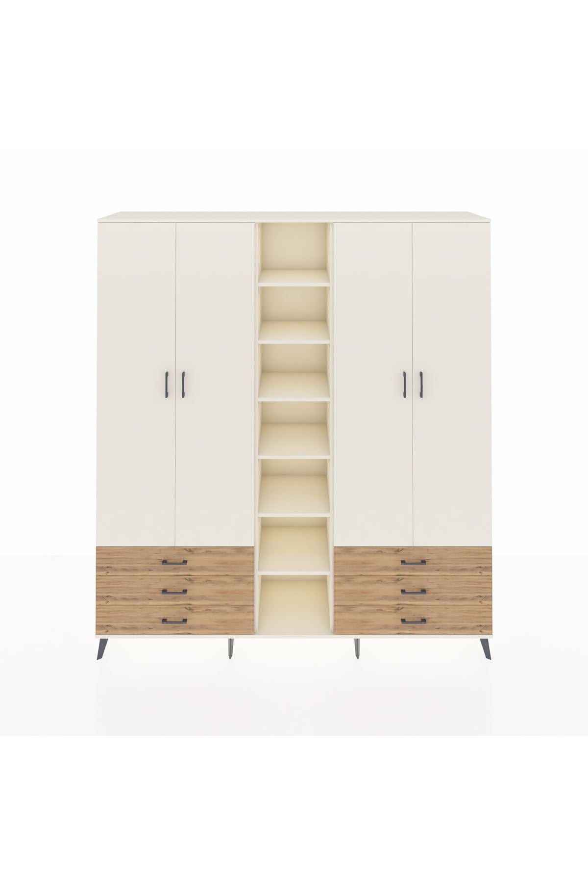 Hyperion Dolap 13 Raflı 6 Çekmeceli 2 Askılı 220x44x243 - S553M002V06B