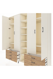 Hyperion Dolap 13 Raflı 6 Çekmeceli 2 Askılı 220x44x243 - S553M002V06B